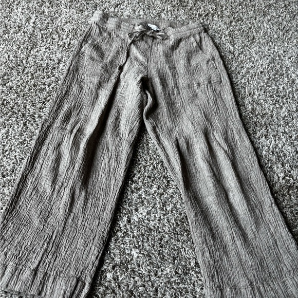 Pure Jill Linen Blend Cropped Pants Purejill Beachy Coastal S drawstring - Picture 1 of 10